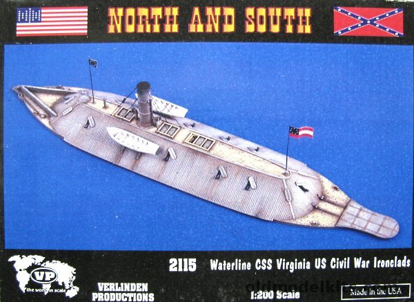 Verlinden 1/200 CSS Virginia - US Civil War Ironclad 'North and South' Waterline Series, 2115 plastic model kit